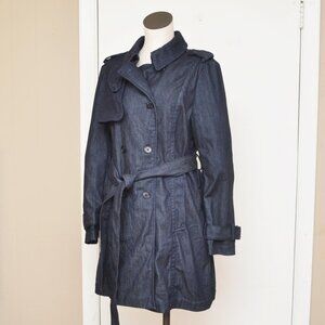 Ann Taylor Women's Denim Trench Coat BNWT Size XL Petite